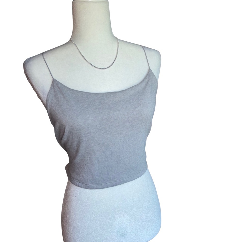 Wild Fable Basic Gray Camisole Spaghetti Strap Crop Top NWT Size L 2 available